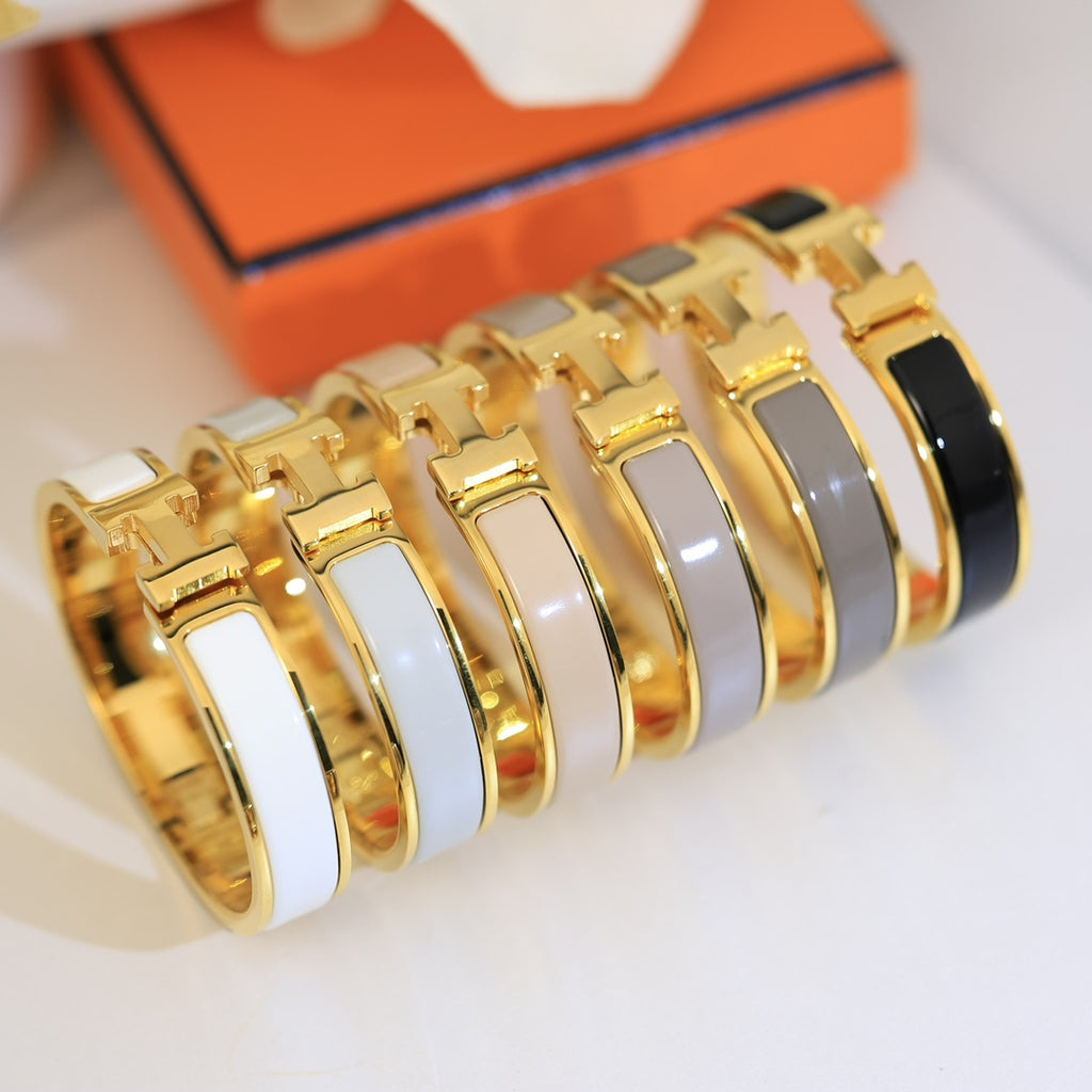 The Classic H Enamel Bangle (neutral)