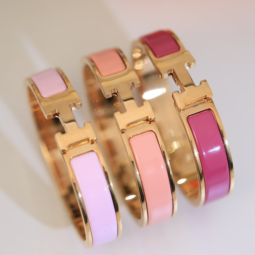 The Classic H Enamel Bangle (pinks)