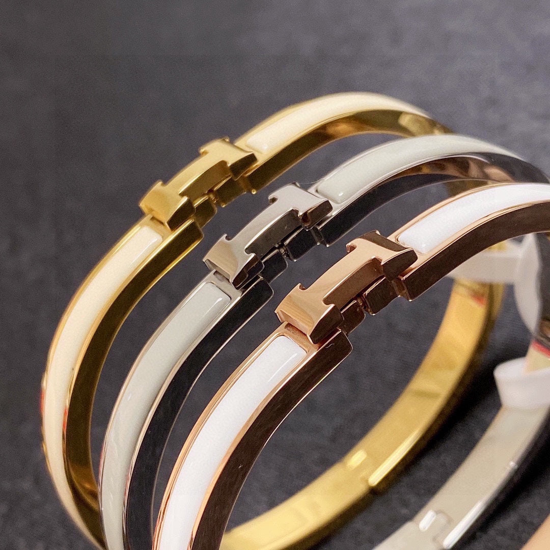 Classic H-Slim Enamel Bangle