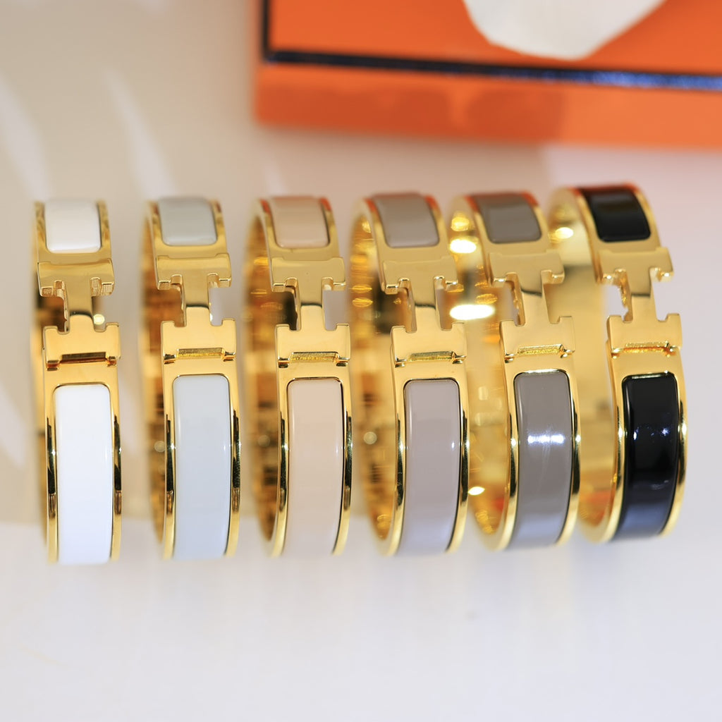 The Classic H Enamel Bangle (neutral)