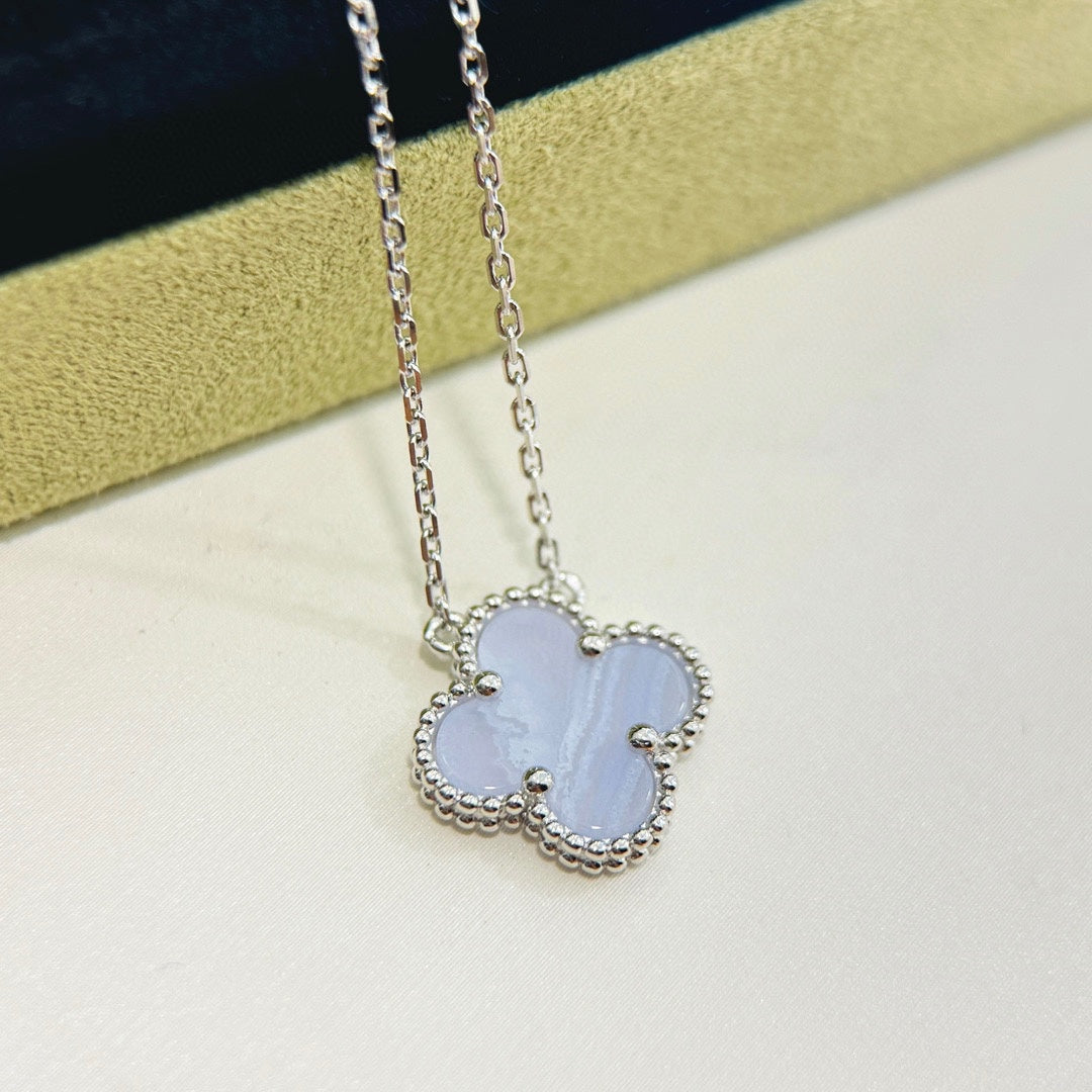 The Icon Clover Necklace (light blue)