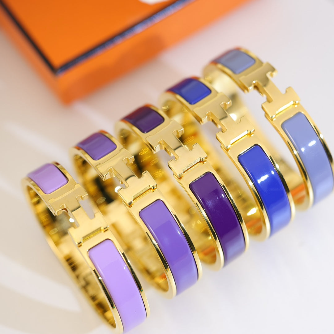 The Classic H Enamel Bangle (violets)