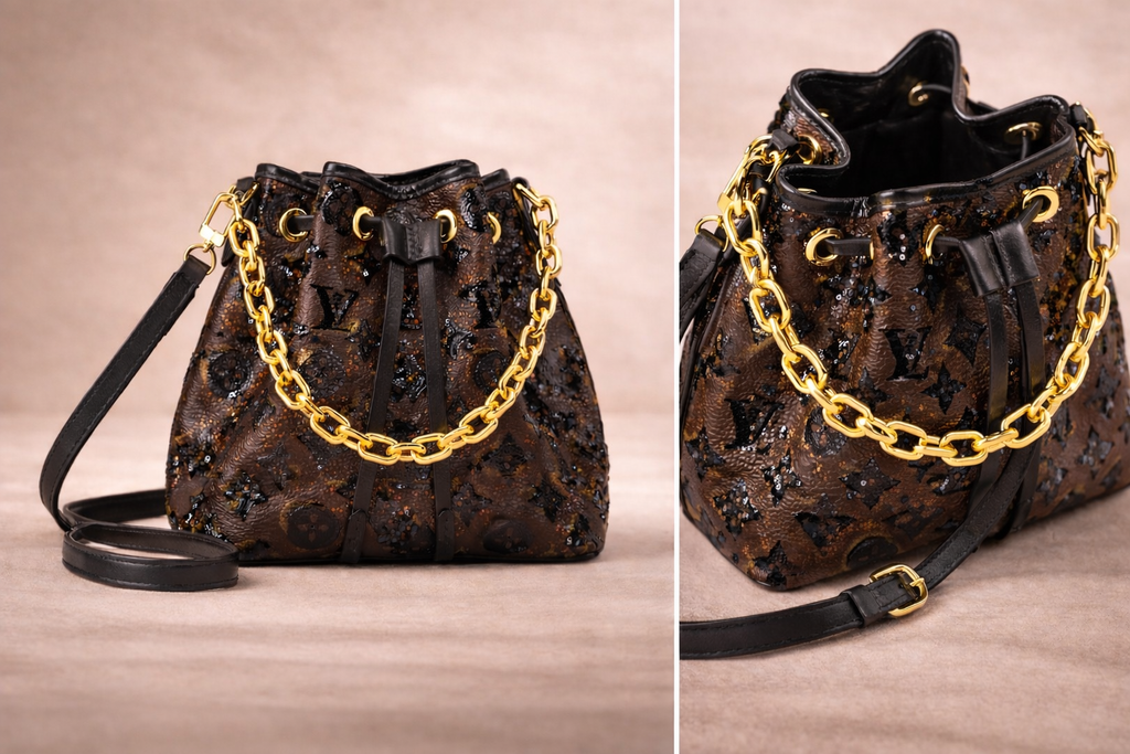 The Noire Lumière Mini Duffle | Bucket Bag