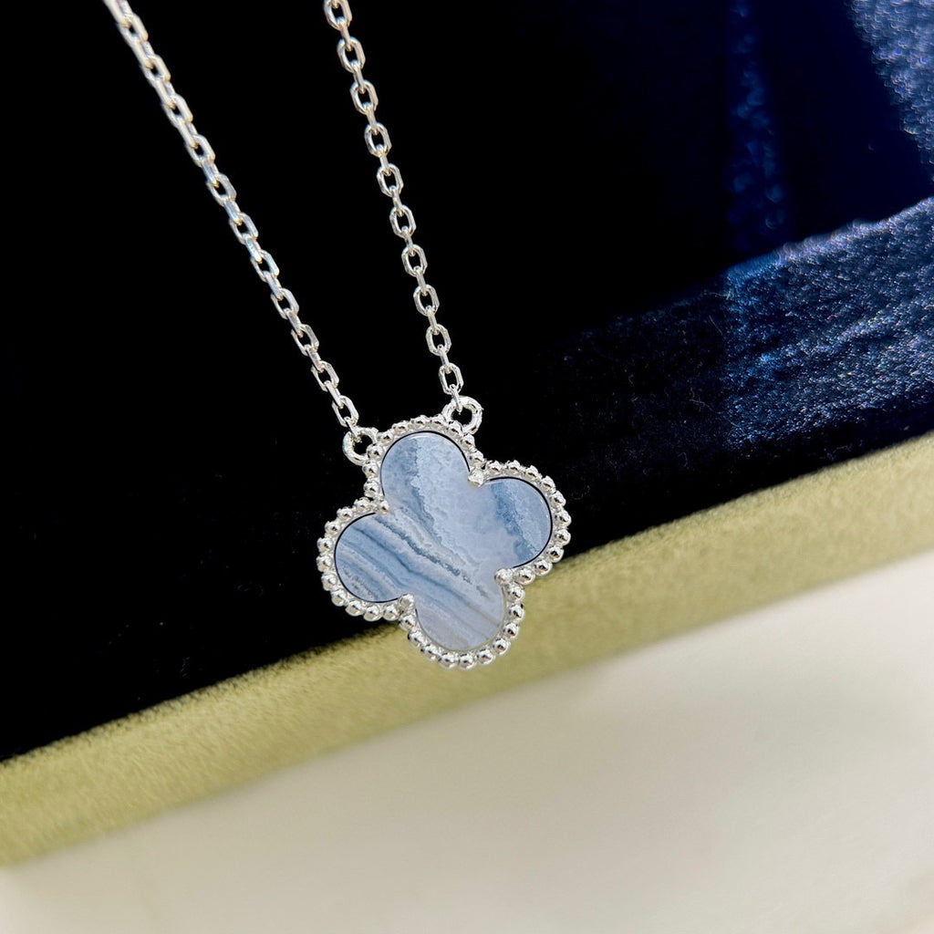 The Icon Clover Necklace (light blue)