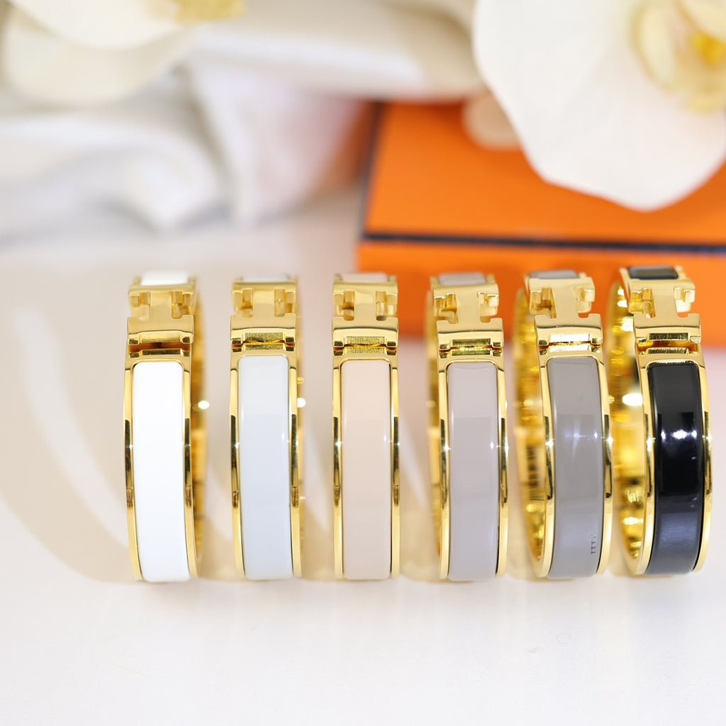 The Classic H Enamel Bangle (neutral)