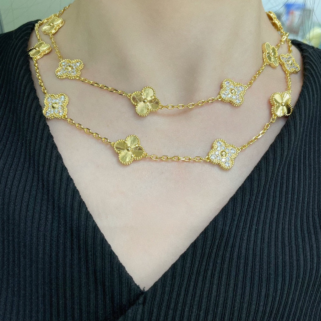 The Icon Clover Long (mixed Pavé)