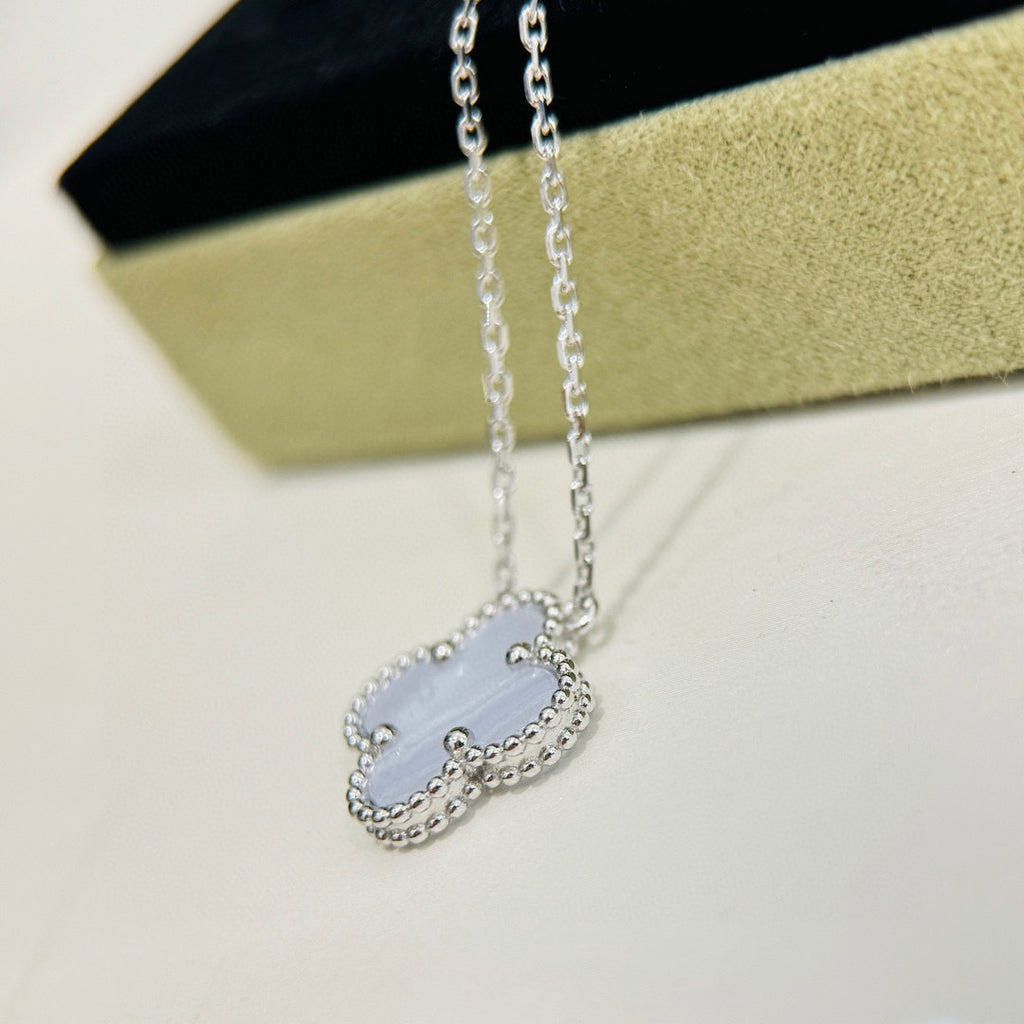 The Icon Clover Necklace (light blue)