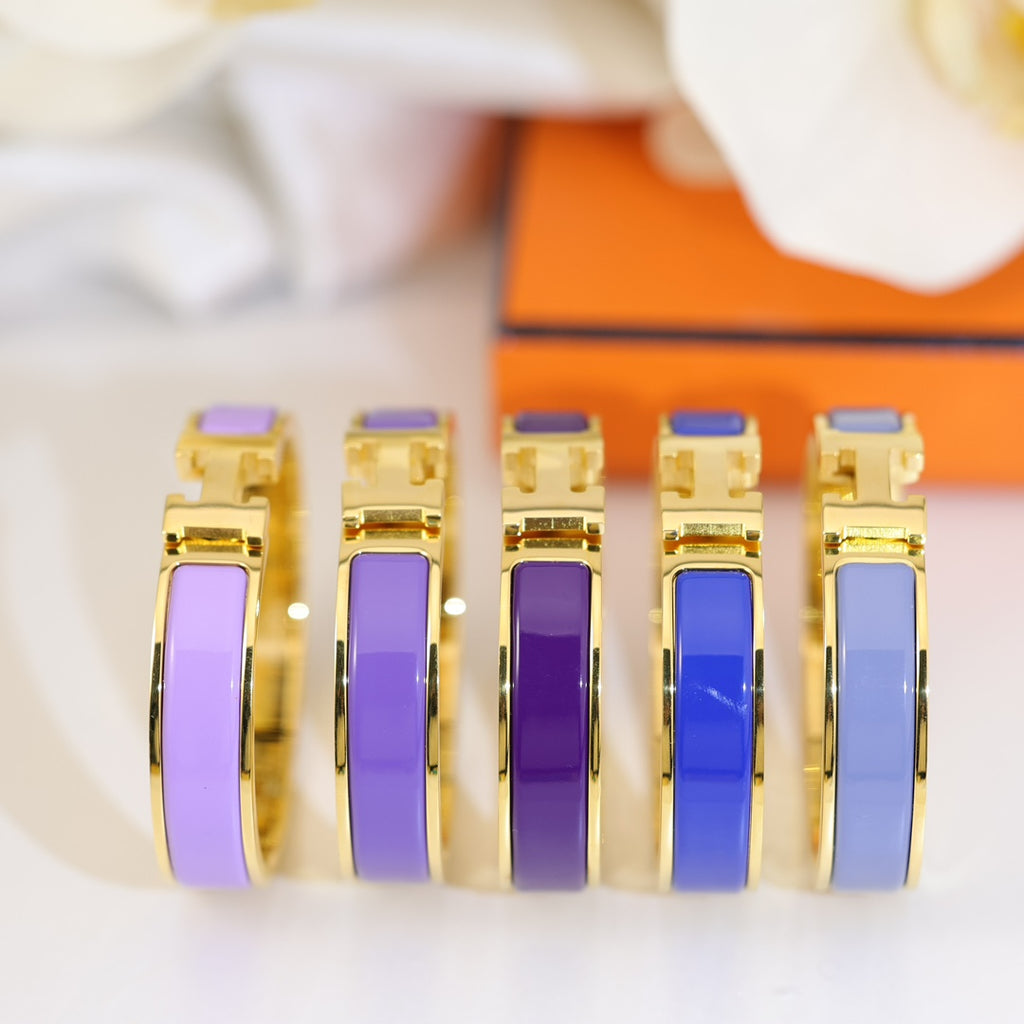 The Classic H Enamel Bangle (violets)